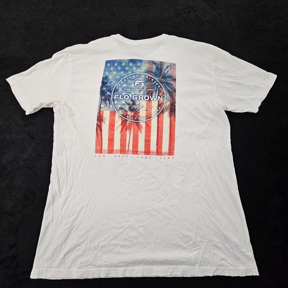 FloGrown Florida USA White Short Sleeve Cotton T-Shirt Men's 2XL